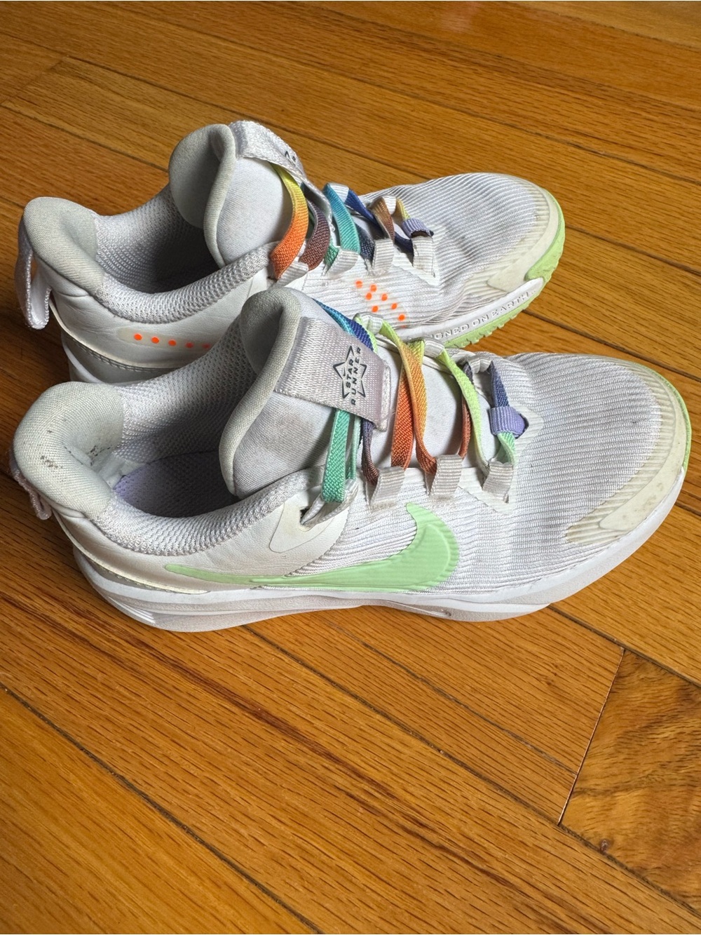 Nike Star Runner Kids Size 12C Gray Rainbow Lace Sneakers Athletic Shoes